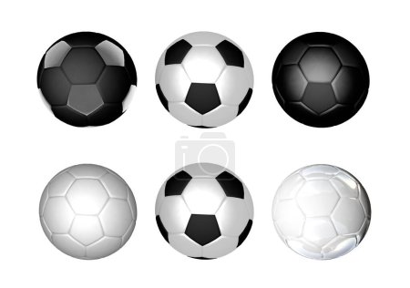Photo for Balones de futbol en colores blanco y negro. - Royalty Free Image