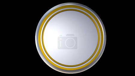 Photo for Silver base circle. 3D rendering from the front with metallic type material. - Royalty Free Image