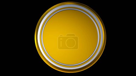 Photo for Gold and silver base circle. 3D rendering from the front with metallic type material. - Royalty Free Image
