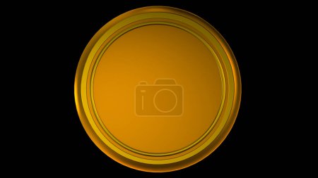 Photo for Gold base circle. 3D rendering from the front with metallic type material. - Royalty Free Image