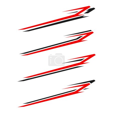 Collection of car vinyl sticker variations, motorcycle stripes decals. vector illustration
