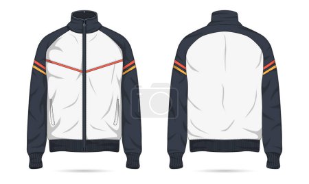 Pullover collar zipper jacket front and back view