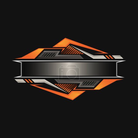Blank racing logo. Technology digital border. Futuristic gaming frame