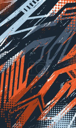 Grunge brush strokes texture abstract background. Racing style jersey fabric template