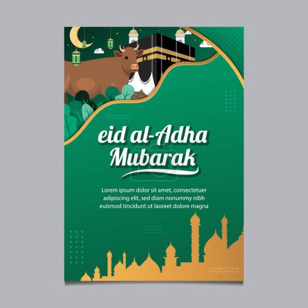 Eid Al Adha Mubarak Islamic celebration poster design template