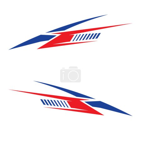Design of vehicle body wrap stickers with racing geometric stripes