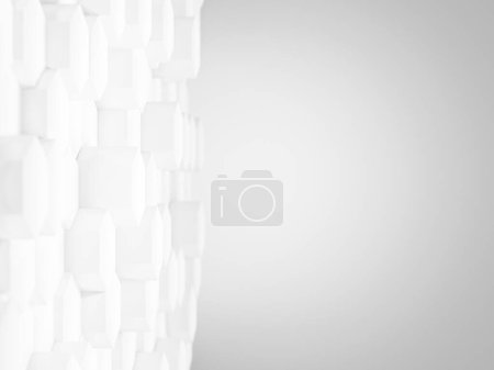 Photo for 3d render, white color of polygon shape on white color background, white color background, abstract background, 3d background. - Royalty Free Image