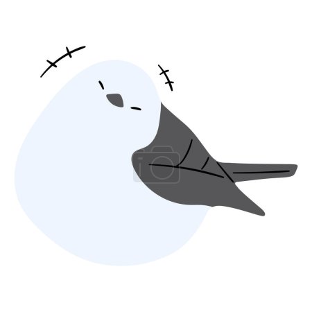 Téléchargez les illustrations : Long tailed tit or shima enaga Single 23 cute on a white background, vector illustration - en licence libre de droit