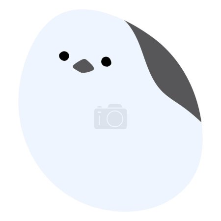 Téléchargez les illustrations : Long tailed tit or shima enaga Single 19 cute on a white background, vector illustration - en licence libre de droit