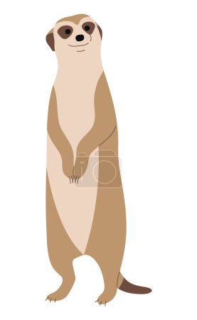 Meerkat Single 12 lindo sobre un fondo blanco, ilustración vectorial