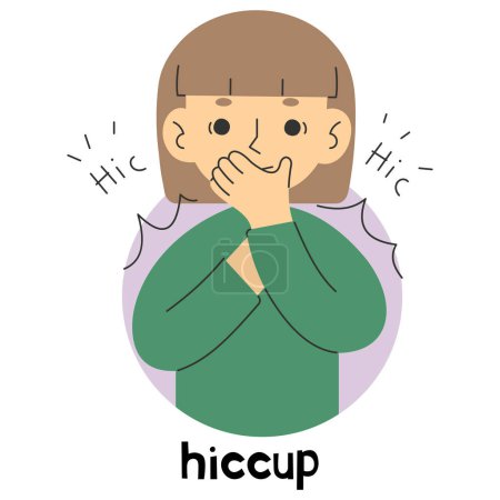 Hiccup 7 cute on a white background, vector illustration