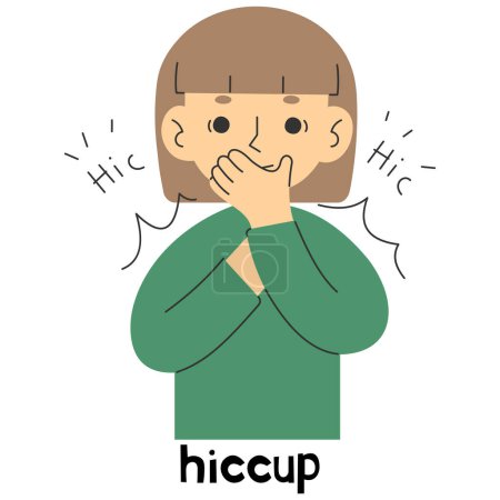 Hiccup 5 cute on a white background, vector illustration