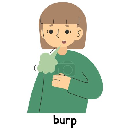 Illustration for Burp 5 cute on a white background, vector illustration - Royalty Free Image
