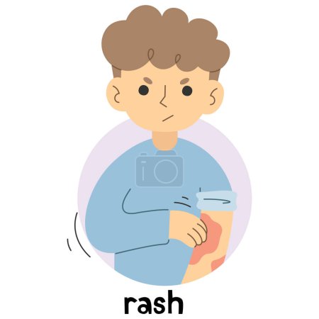 Rash 3 cute on a white background, vector illustration.
