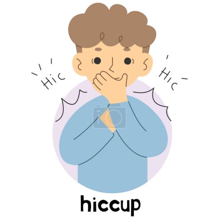 Hiccup 3 cute on a white background, vector illustration.