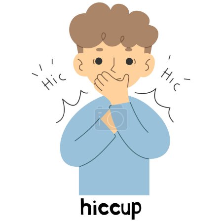 Hiccup 1 cute on a white background, vector illustration.