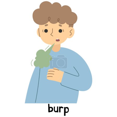 Illustration for Burp 1 cute on a white background, vector illustration. - Royalty Free Image