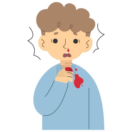 Bloody nose 2 cute on a white background, vector illustration.