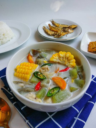 Sayur Lodeh or mix vegetables soup with coconut milk, delicious of traditional indonesian food