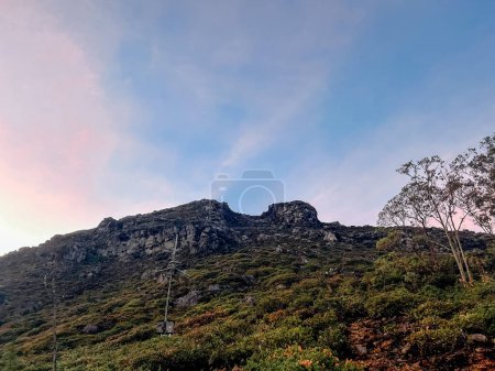 Photo for Volcanoes that have a soil and rock texture resulting from volcanic lava and sulfur deposits, large rocks on volcanoes - Royalty Free Image