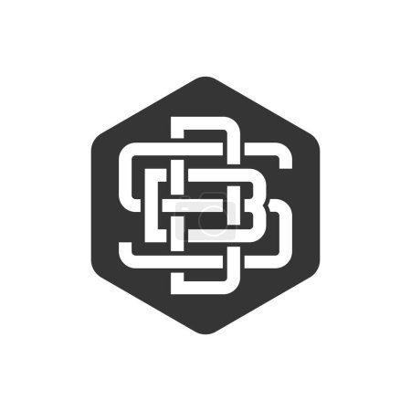 Ilustración de Logo de carta hexagonal DBS - Imagen libre de derechos