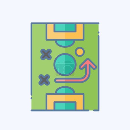 Icon Tactics. related to Football symbol. doodle style. simple design illustration