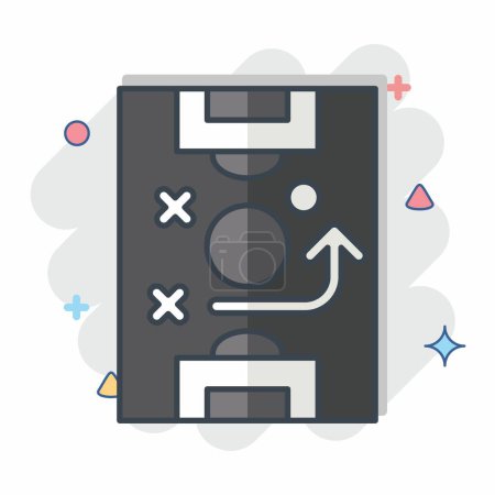 Icon Tactics. related to Football symbol. comic style. simple design illustration