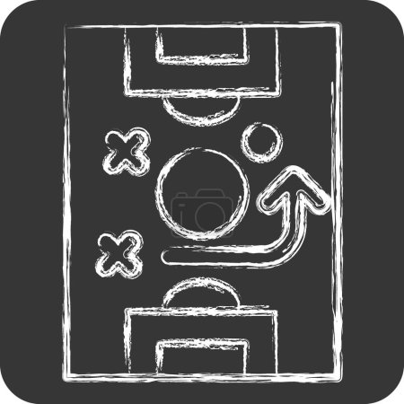 Icon Tactics. related to Football symbol. chalk Style. simple design illustration