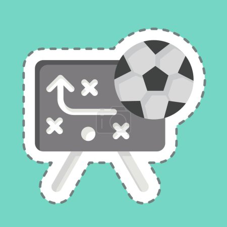 Sticker line cut Strategy. related to Football symbol. simple design illustration