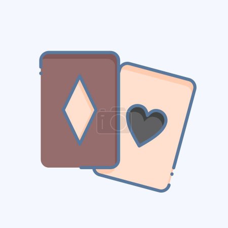 Icon Palying Card. im Zusammenhang mit dem Online Game Symbol. Doodle-Stil. einfache Design-Illustration