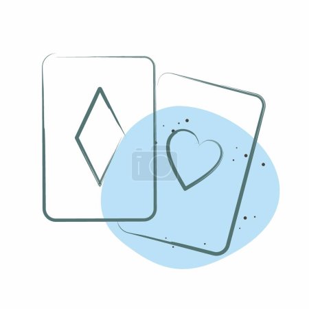 Icon Palying Card. im Zusammenhang mit dem Online Game Symbol. Farbfleck-Stil. einfache Design-Illustration