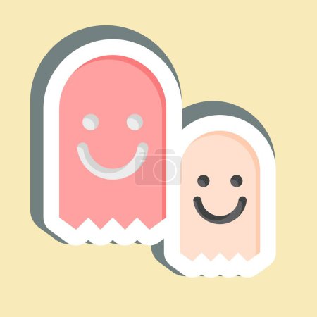 Illustration for Sticker Character. related to Online Game symbol. simple design illustration - Royalty Free Image