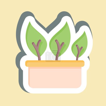 Aufkleber Chinese Kale Leaf. im Zusammenhang mit dem Symbol Gesunde Ernährung. einfache Design-Illustration