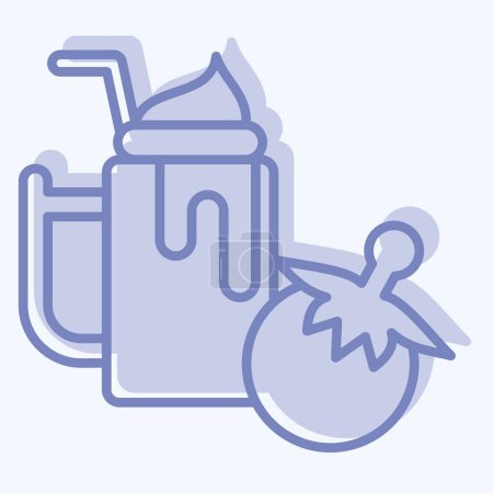 Icono Tomate. relacionado con el símbolo de Alimentos Saludables. estilo de dos tonos. ilustración de diseño simple