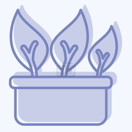 Icono de hoja de col rizada china. relacionado con el símbolo de Alimentos Saludables. estilo de dos tonos. ilustración de diseño simple