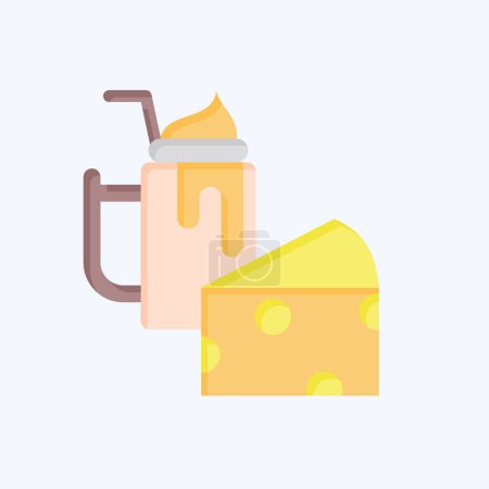 Icon Chesee. related to Healthy Food symbol. flat style. simple design illustration