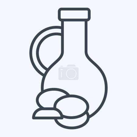 Ikone Olivenöl. im Zusammenhang mit dem Symbol Gesunde Ernährung. Linienstil. einfache Design-Illustration