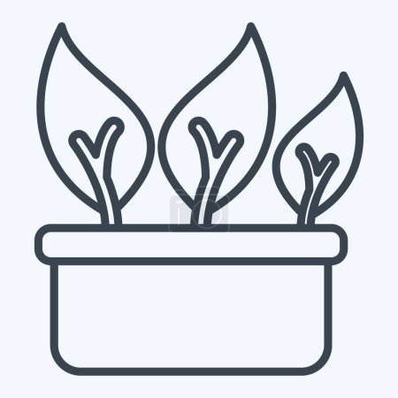 Icon Chinese Kale Leaf. related to Healthy Food symbol. line style. simple design illustration