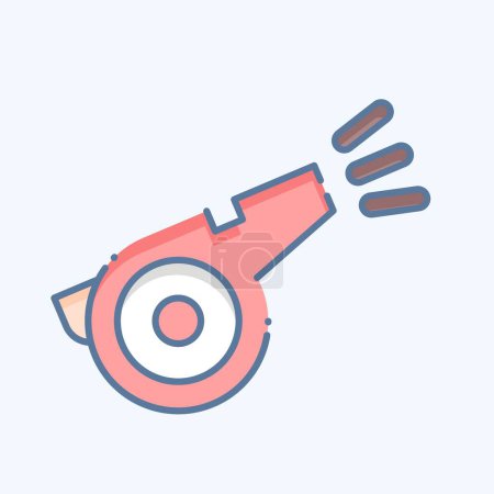 Illustration for Icon Whistle. related to Tennis Sports symbol. doodle style. simple design illustration - Royalty Free Image