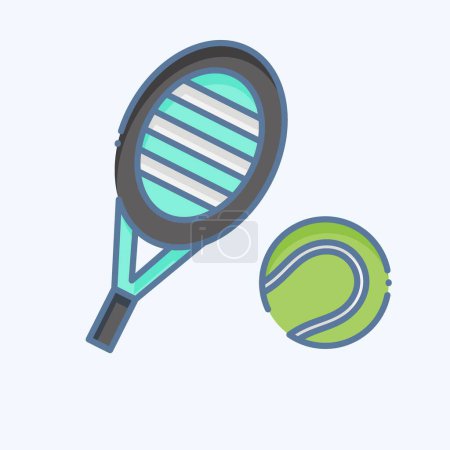 Icon String. im Zusammenhang mit Tennis Sports Symbol. Doodle-Stil. einfache Design-Illustration
