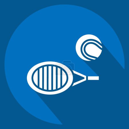 Icon Bounce 2. im Zusammenhang mit Tennis Sports Symbol. Lange Schatten. einfache Design-Illustration