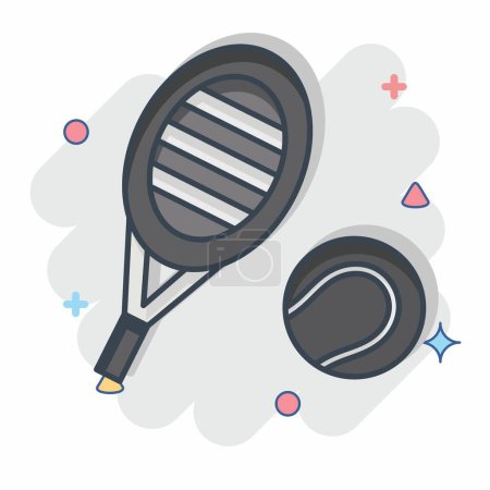 Icon String. related to Tennis Sports symbol. comic style. simple design illustration