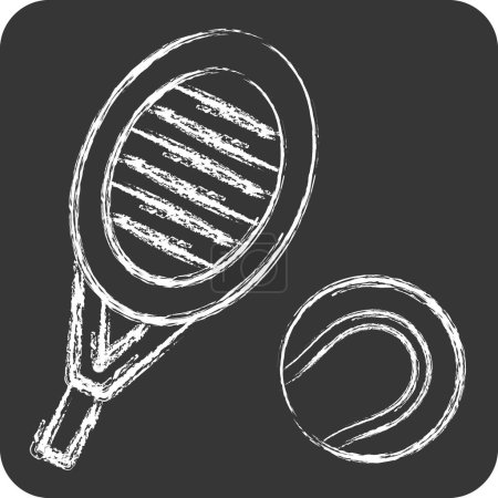 Icon String. im Zusammenhang mit Tennis Sports Symbol. Kreide-Stil. einfache Design-Illustration