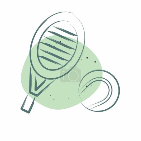 Icon String. im Zusammenhang mit Tennis Sports Symbol. Farbfleck-Stil. einfache Design-Illustration