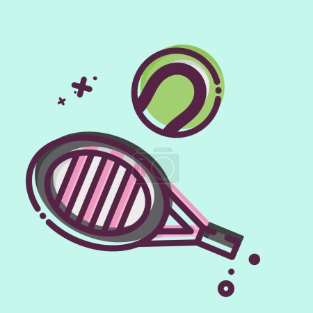 Icon Tennis. related to Tennis Sports symbol. MBE style. simple design illustration
