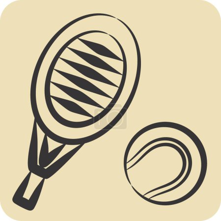 Icon String. im Zusammenhang mit Tennis Sports Symbol. handgezeichneten Stil. einfache Design-Illustration