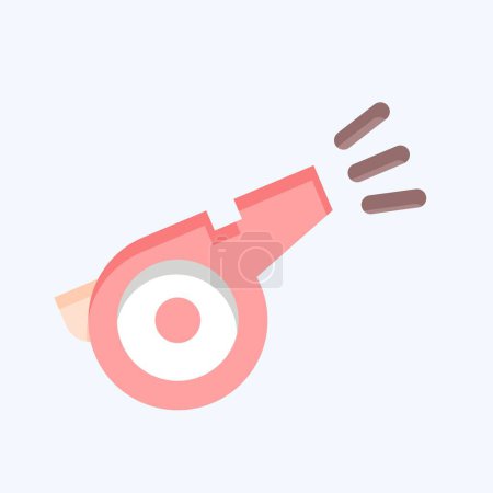 Illustration for Icon Whistle. related to Tennis Sports symbol. flat style. simple design illustration - Royalty Free Image