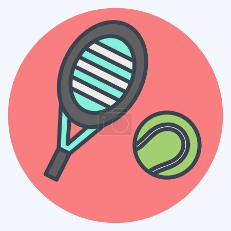 Icon String. im Zusammenhang mit Tennis Sports Symbol. Farbe Mate-Stil. einfache Design-Illustration