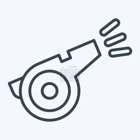 Illustration for Icon Whistle. related to Tennis Sports symbol. line style. simple design illustration - Royalty Free Image