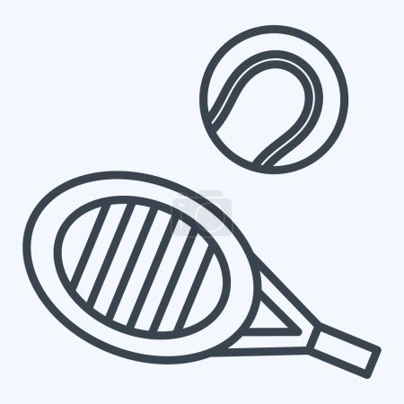 Symboltennis. im Zusammenhang mit Tennis Sports Symbol. Linienstil. einfache Design-Illustration